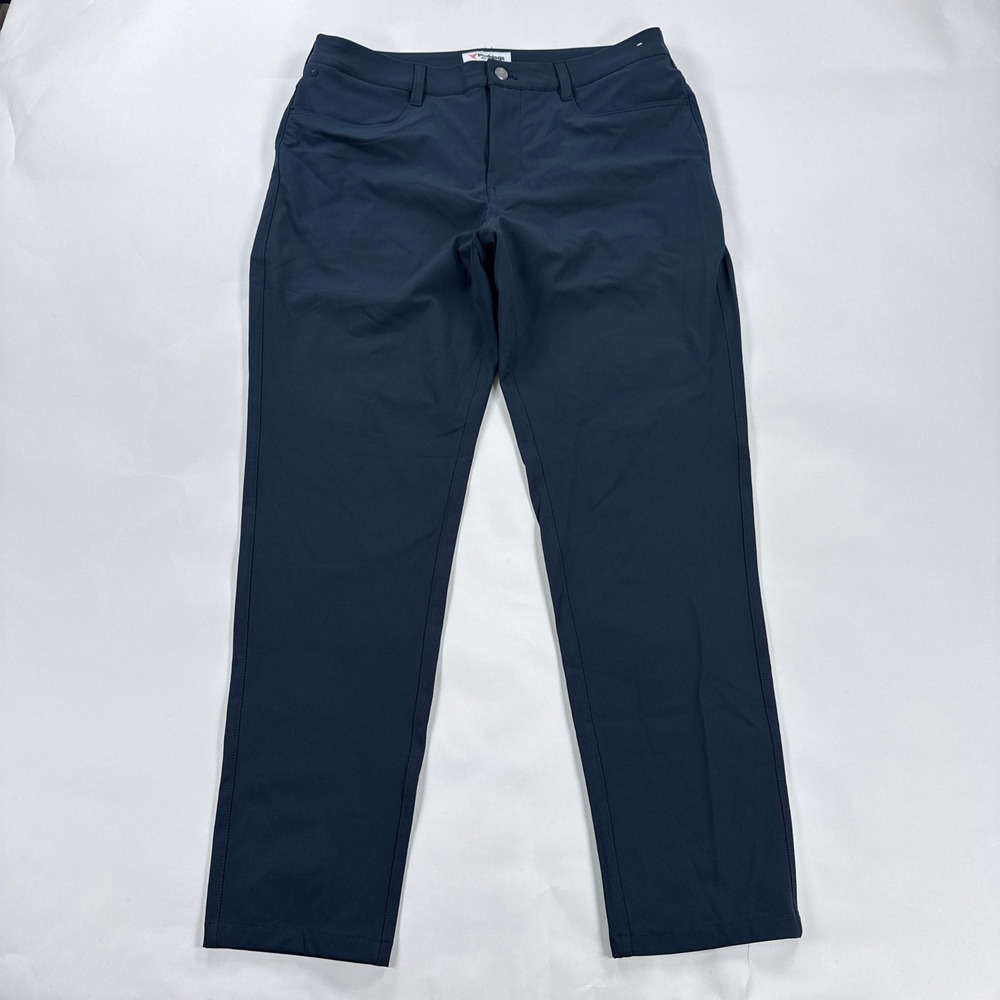 Birddogs Mens Pants 32x30 Navy Blue Slim Fit Performance Flex Five Pocket Golf